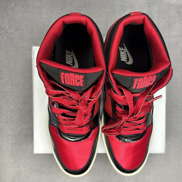 🔥🔥🔥Nike Force Dunk Sky High Hidden Wedge Heel Blk Red Women Sneaker Size: 9.5🔥🔥🔥 - Picture 5 of 10